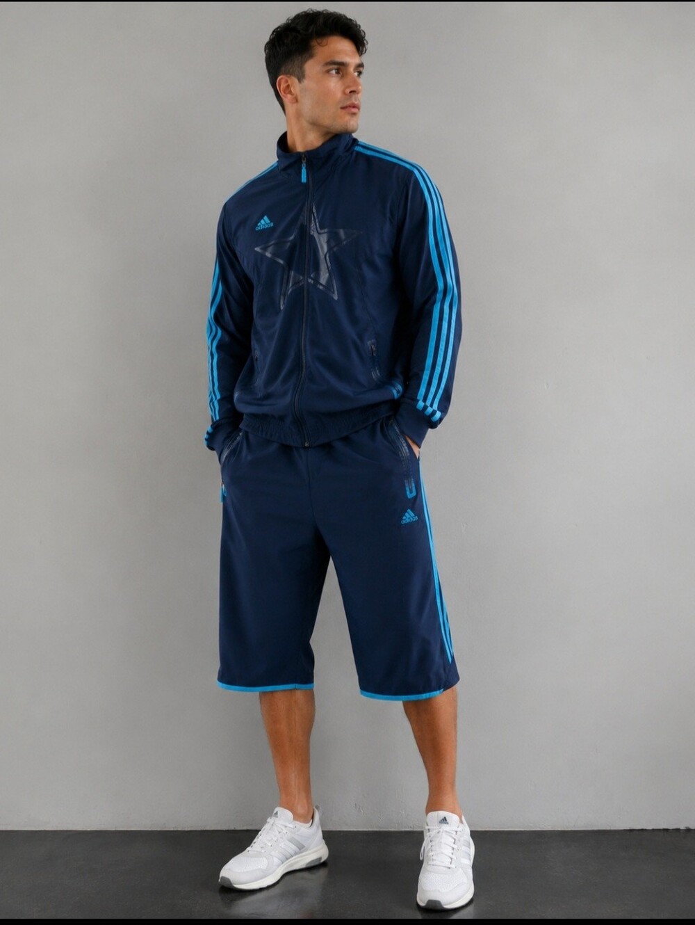Adidas UEFA Champions League Track Suit Set | Full Zip Jacket & 3/4 Track Pants